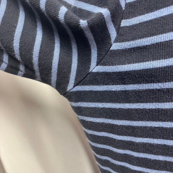 J. Jill Striped Shift Dress Blue Cotton Denim 3/4 Sleeve Women MP Spring Classic - Picture 4 of 16